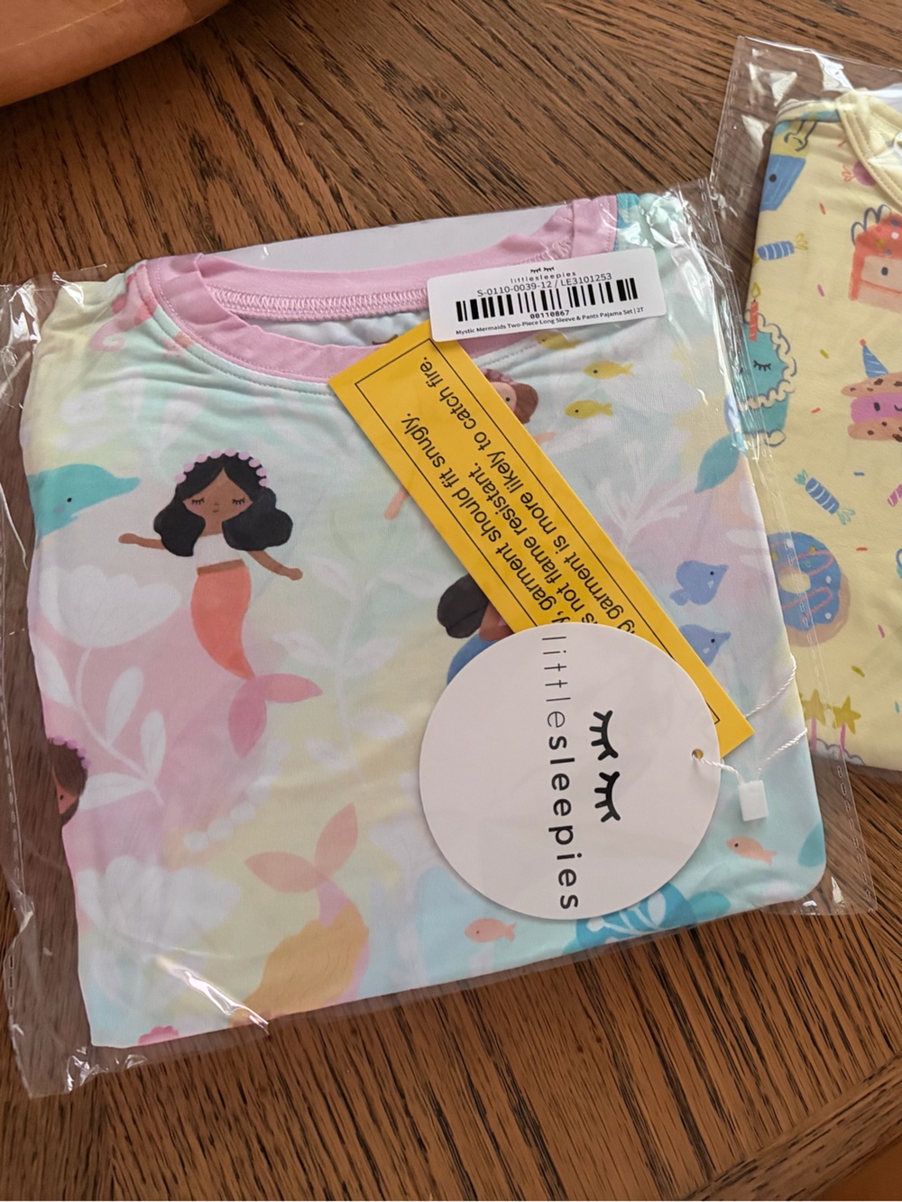Little Sleepies Pastel Mermaid Print Pajamas - Pink, Blue, Yellow